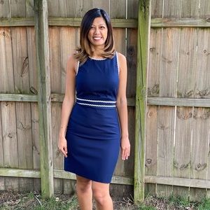 J Crew Factory Navy Suiting Work Dress Size 0 NWT